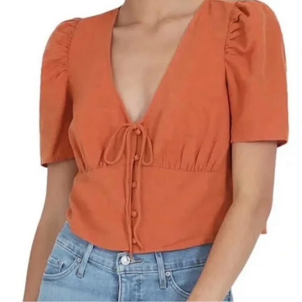Levi's Terracotta Puff Sleeve Blouse